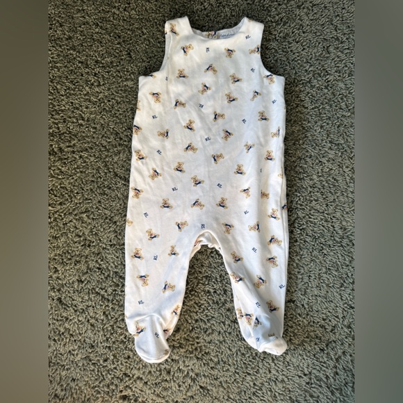 Ralph Lauren tank overalls with RL Bear in American flag sweater - Picture 1 of 7